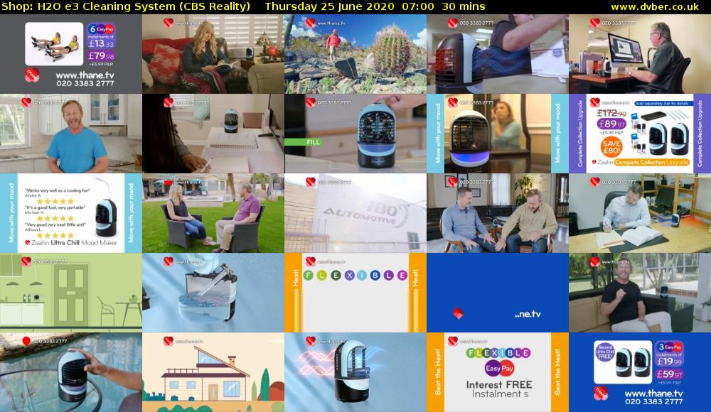Shop: H2O e3 Cleaning System (CBS Reality) Thursday 25 June 2020 07:00 - 07:30