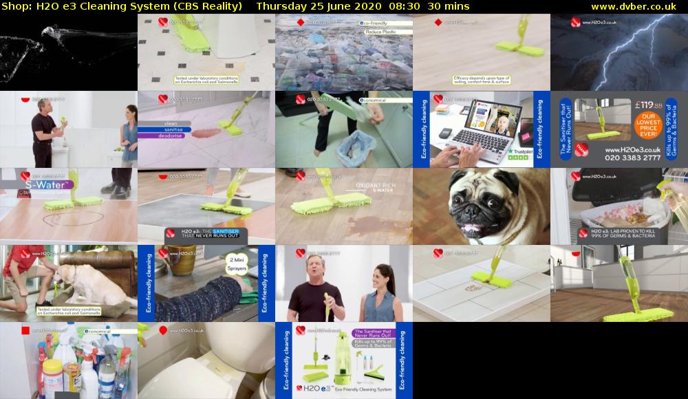 Shop: H2O e3 Cleaning System (CBS Reality) Thursday 25 June 2020 08:30 - 09:00