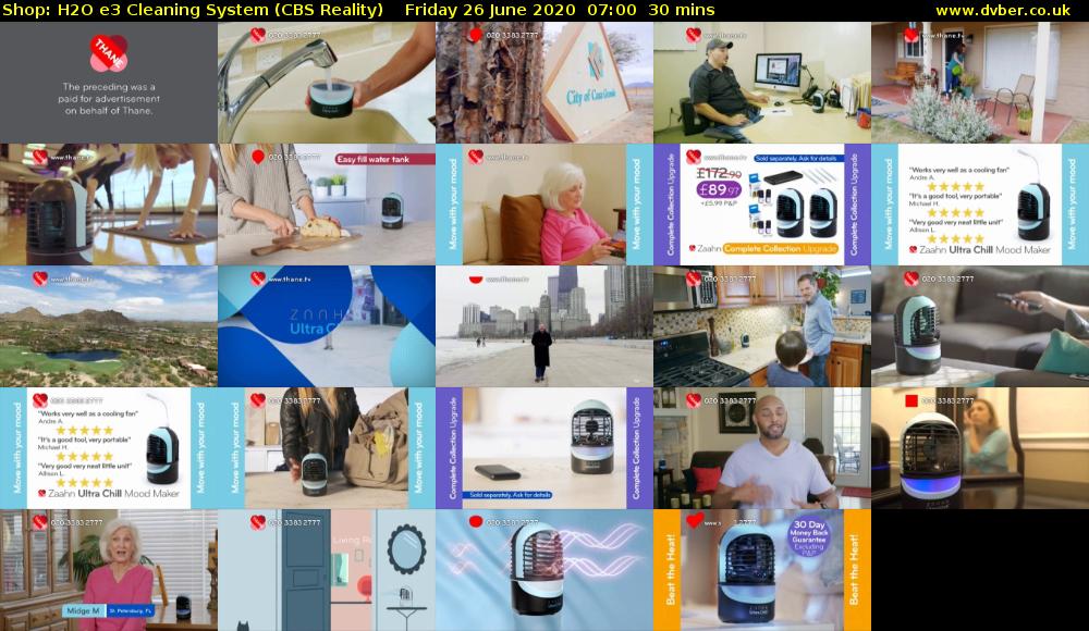 Shop: H2O e3 Cleaning System (CBS Reality) Friday 26 June 2020 07:00 - 07:30