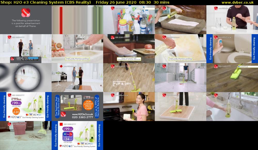Shop: H2O e3 Cleaning System (CBS Reality) Friday 26 June 2020 08:30 - 09:00