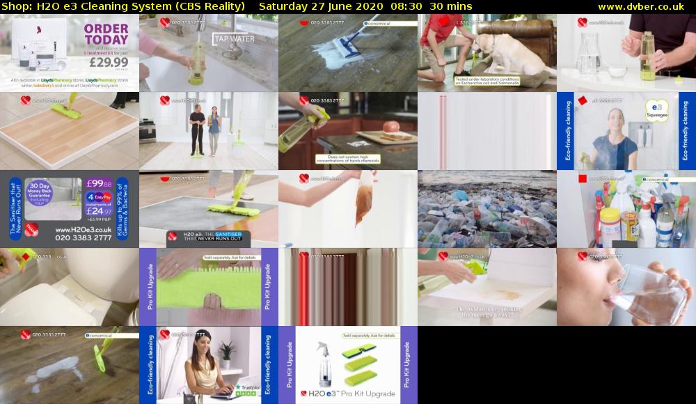 Shop: H2O e3 Cleaning System (CBS Reality) Saturday 27 June 2020 08:30 - 09:00