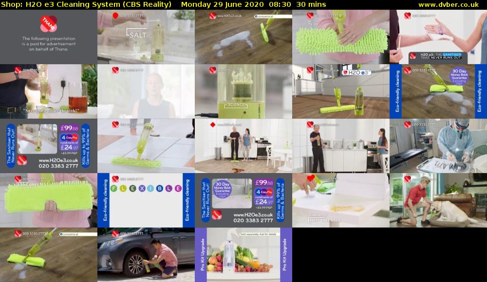 Shop: H2O e3 Cleaning System (CBS Reality) Monday 29 June 2020 08:30 - 09:00