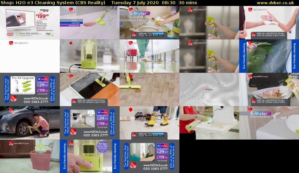 Shop: H2O e3 Cleaning System (CBS Reality) Tuesday 7 July 2020 08:30 - 09:00