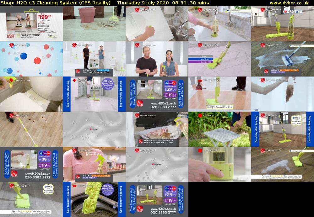 Shop: H2O e3 Cleaning System (CBS Reality) Thursday 9 July 2020 08:30 - 09:00