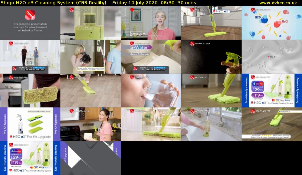 Shop: H2O e3 Cleaning System (CBS Reality) Friday 10 July 2020 08:30 - 09:00