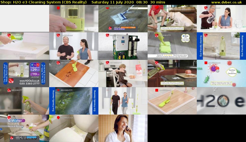Shop: H2O e3 Cleaning System (CBS Reality) Saturday 11 July 2020 08:30 - 09:00