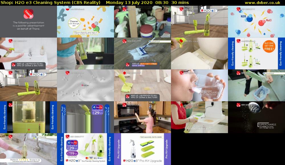 Shop: H2O e3 Cleaning System (CBS Reality) Monday 13 July 2020 08:30 - 09:00