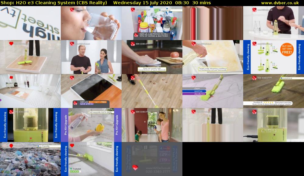 Shop: H2O e3 Cleaning System (CBS Reality) Wednesday 15 July 2020 08:30 - 09:00