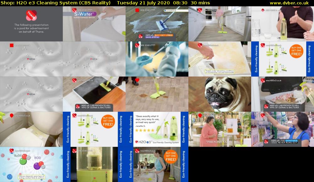 Shop: H2O e3 Cleaning System (CBS Reality) Tuesday 21 July 2020 08:30 - 09:00