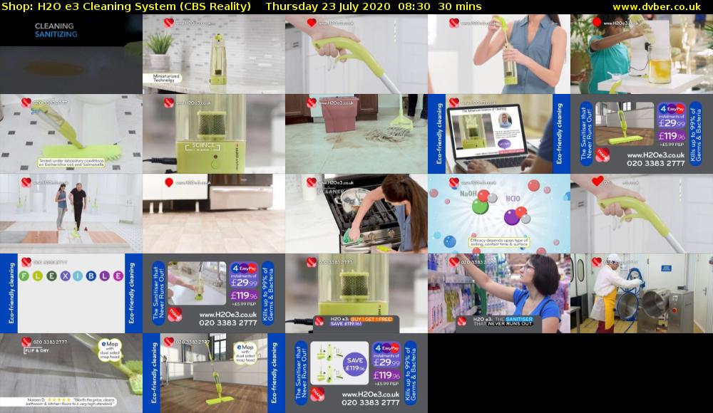 Shop: H2O e3 Cleaning System (CBS Reality) Thursday 23 July 2020 08:30 - 09:00
