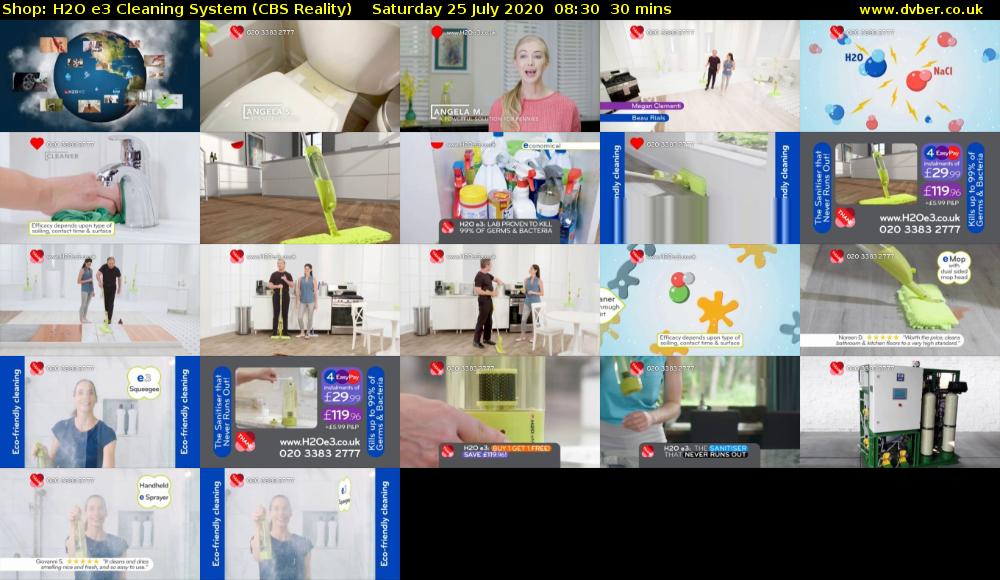 Shop: H2O e3 Cleaning System (CBS Reality) Saturday 25 July 2020 08:30 - 09:00