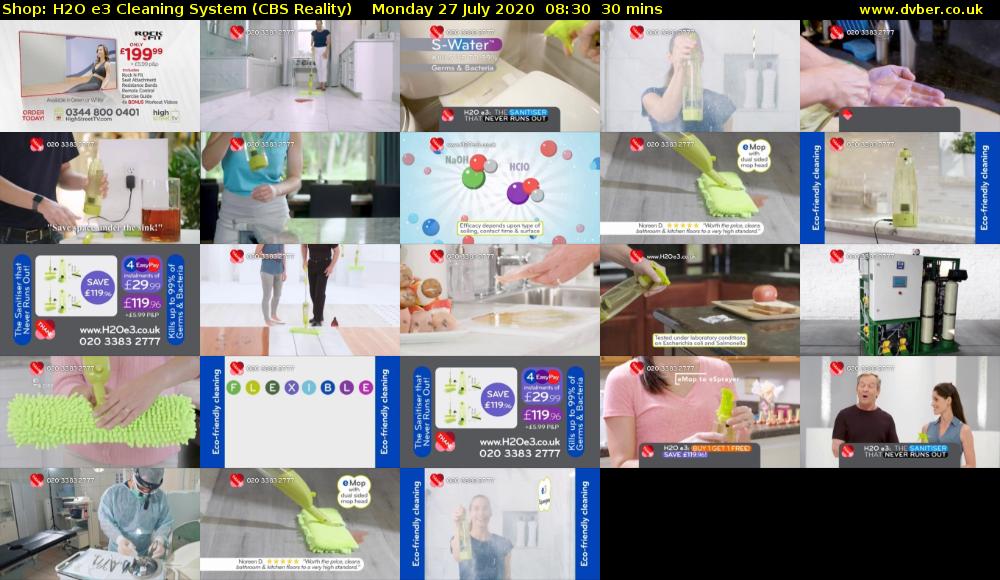 Shop: H2O e3 Cleaning System (CBS Reality) Monday 27 July 2020 08:30 - 09:00