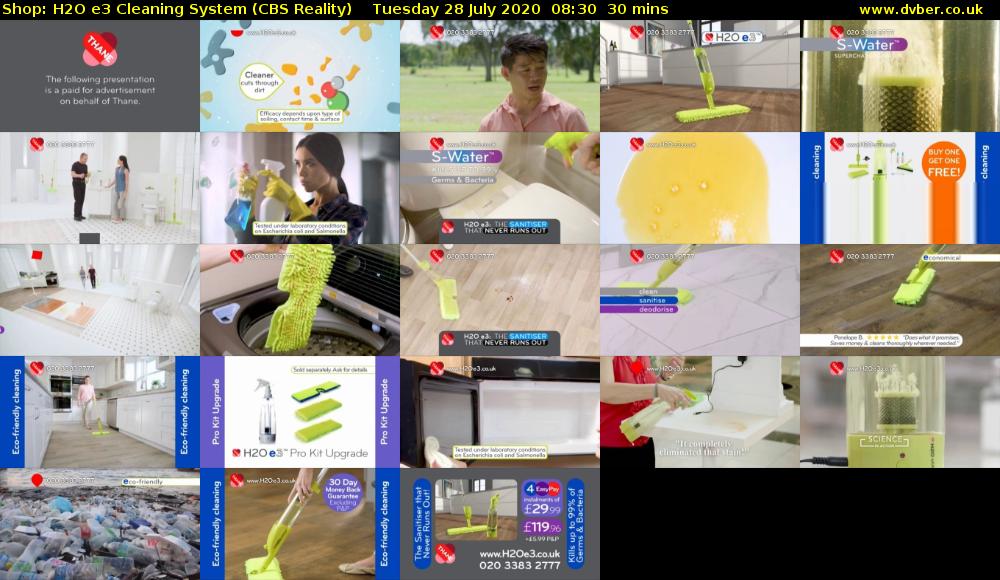 Shop: H2O e3 Cleaning System (CBS Reality) Tuesday 28 July 2020 08:30 - 09:00