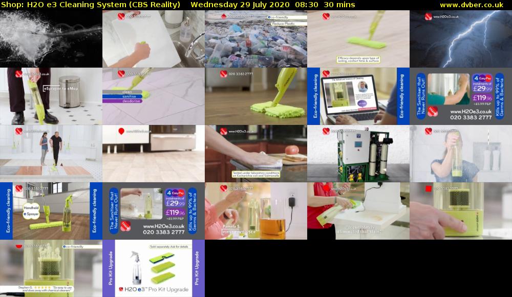 Shop: H2O e3 Cleaning System (CBS Reality) Wednesday 29 July 2020 08:30 - 09:00