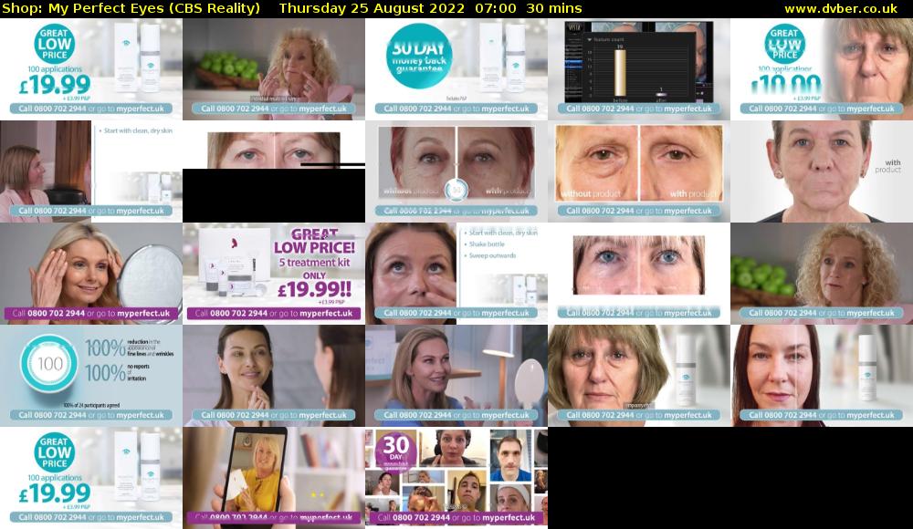 Shop: My Perfect Eyes (CBS Reality) Thursday 25 August 2022 07:00 - 07:30