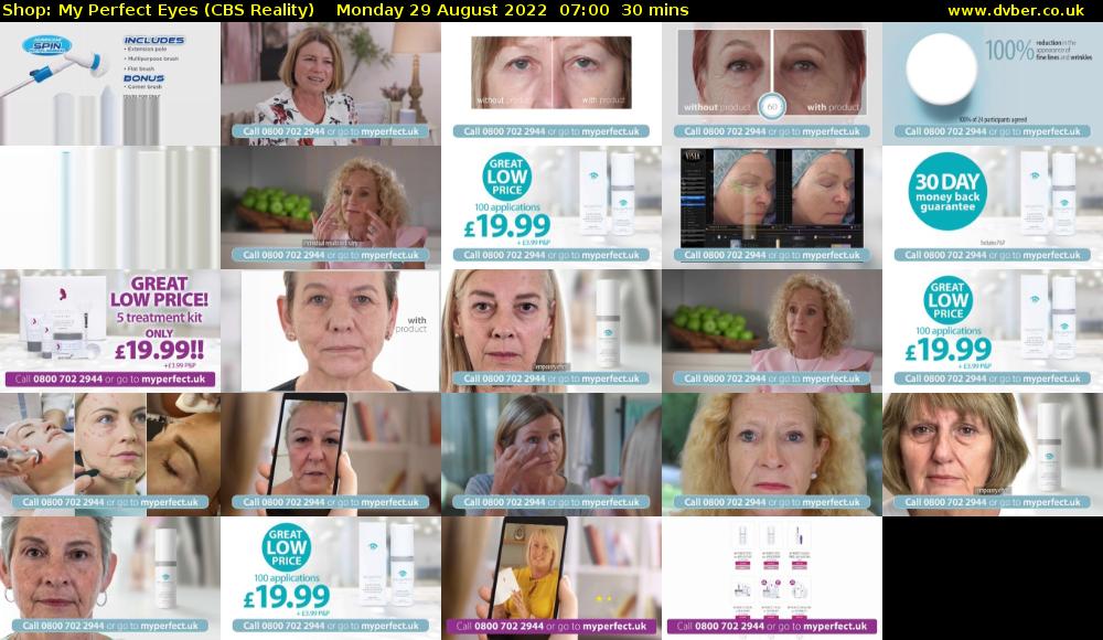 Shop: My Perfect Eyes (CBS Reality) Monday 29 August 2022 07:00 - 07:30