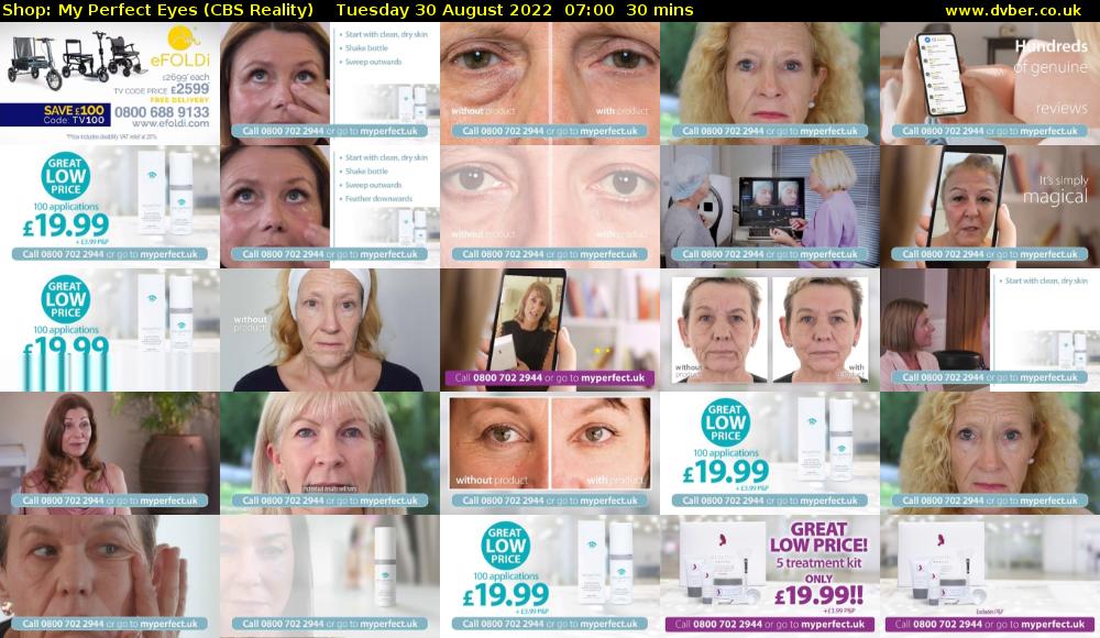 Shop: My Perfect Eyes (CBS Reality) Tuesday 30 August 2022 07:00 - 07:30
