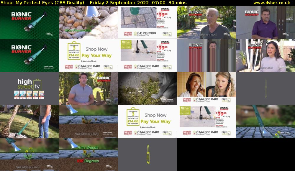 Shop: My Perfect Eyes (CBS Reality) Friday 2 September 2022 07:00 - 07:30