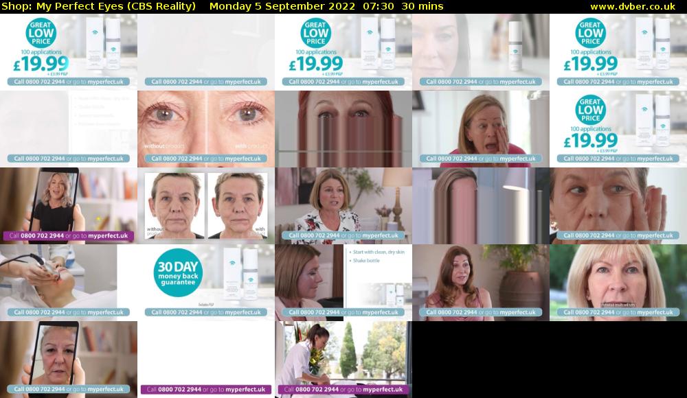 Shop: My Perfect Eyes (CBS Reality) Monday 5 September 2022 07:30 - 08:00