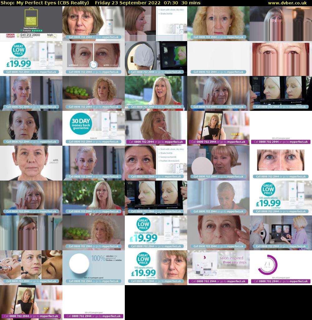 Shop: My Perfect Eyes (CBS Reality) Friday 23 September 2022 07:30 - 08:00