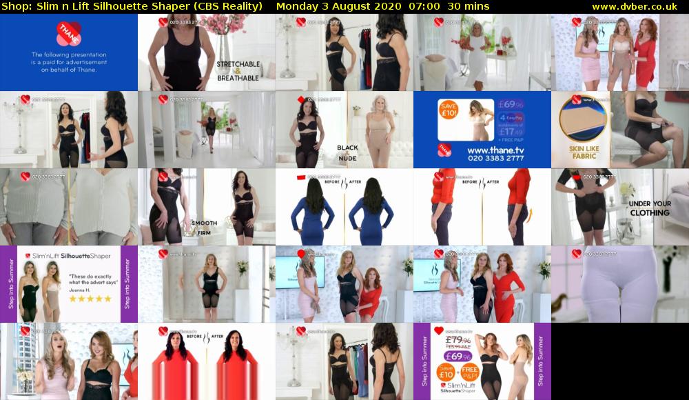 Shop: Slim n Lift Silhouette Shaper (CBS Reality) Monday 3 August 2020 07:00 - 07:30
