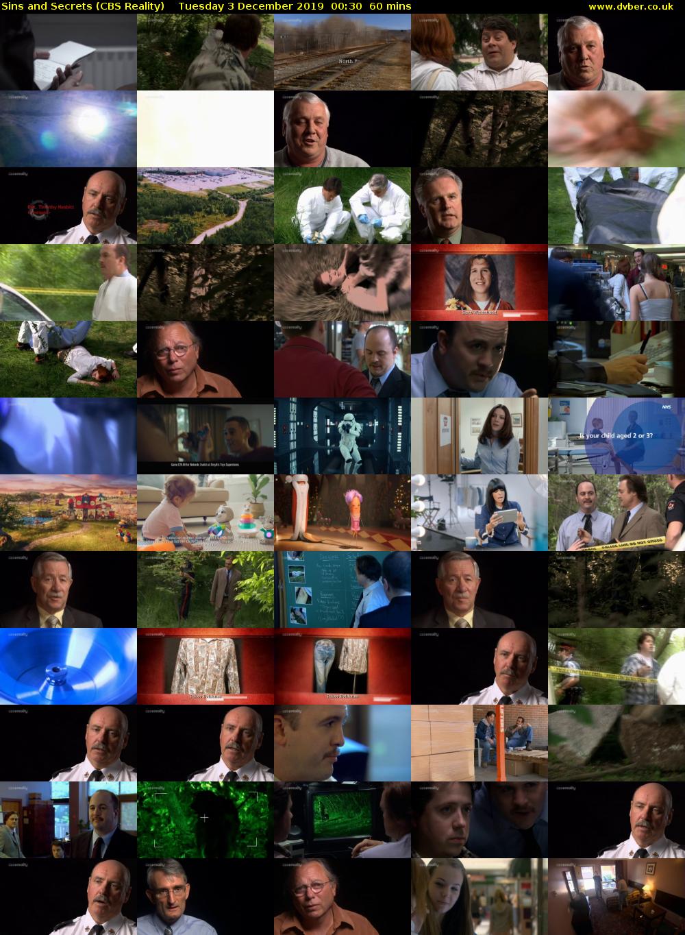 Sins and Secrets (CBS Reality) Tuesday 3 December 2019 00:30 - 01:30