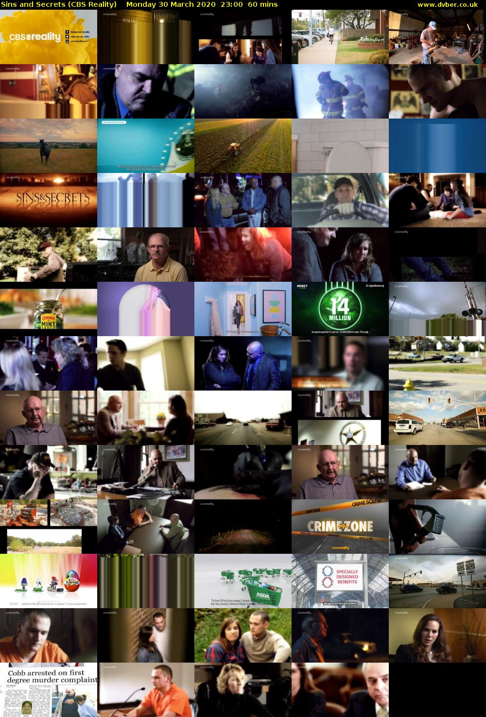 Sins and Secrets (CBS Reality) Monday 30 March 2020 23:00 - 00:00