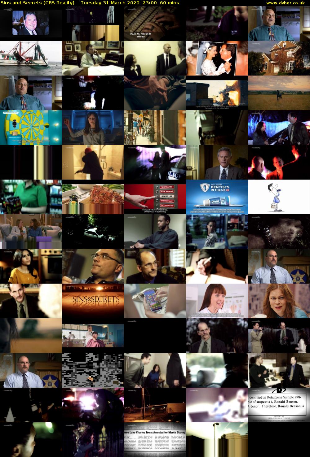 Sins and Secrets (CBS Reality) Tuesday 31 March 2020 23:00 - 00:00
