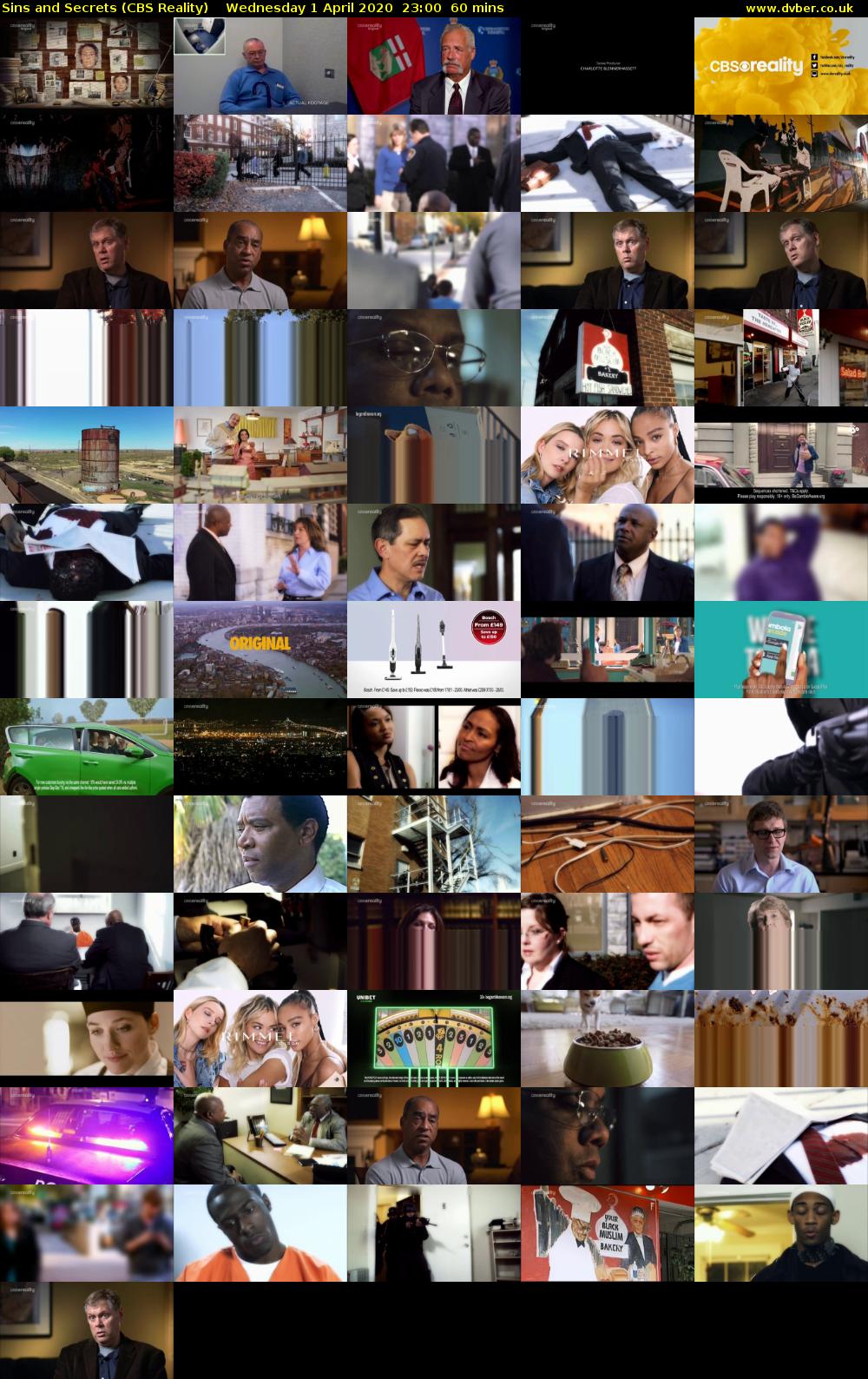 Sins and Secrets (CBS Reality) Wednesday 1 April 2020 23:00 - 00:00