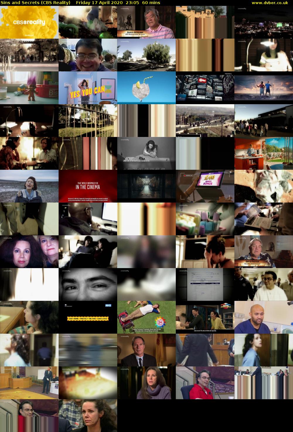 Sins and Secrets (CBS Reality) Friday 17 April 2020 23:05 - 00:05