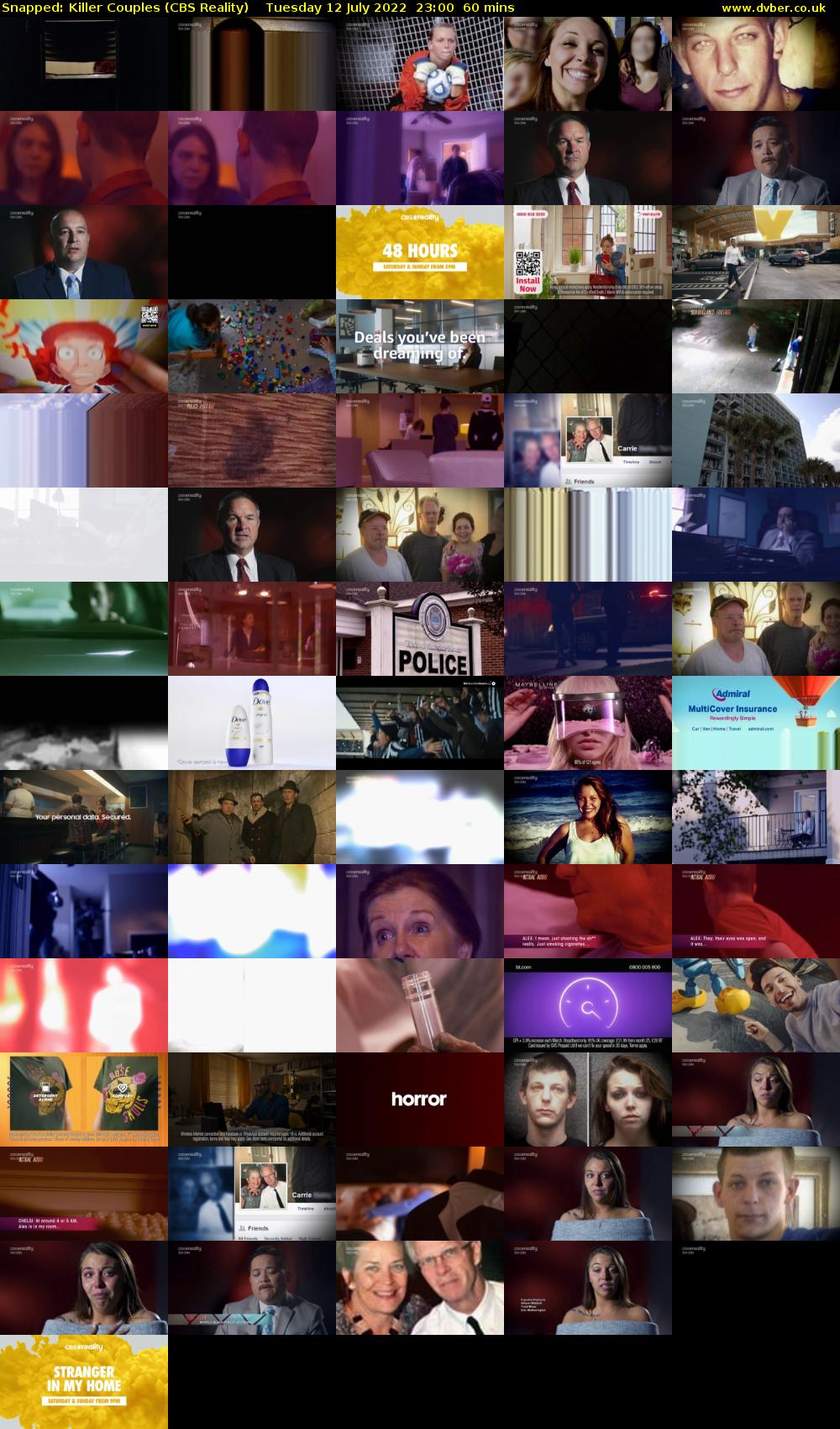 Snapped: Killer Couples (CBS Reality) Tuesday 12 July 2022 23:00 - 00:00
