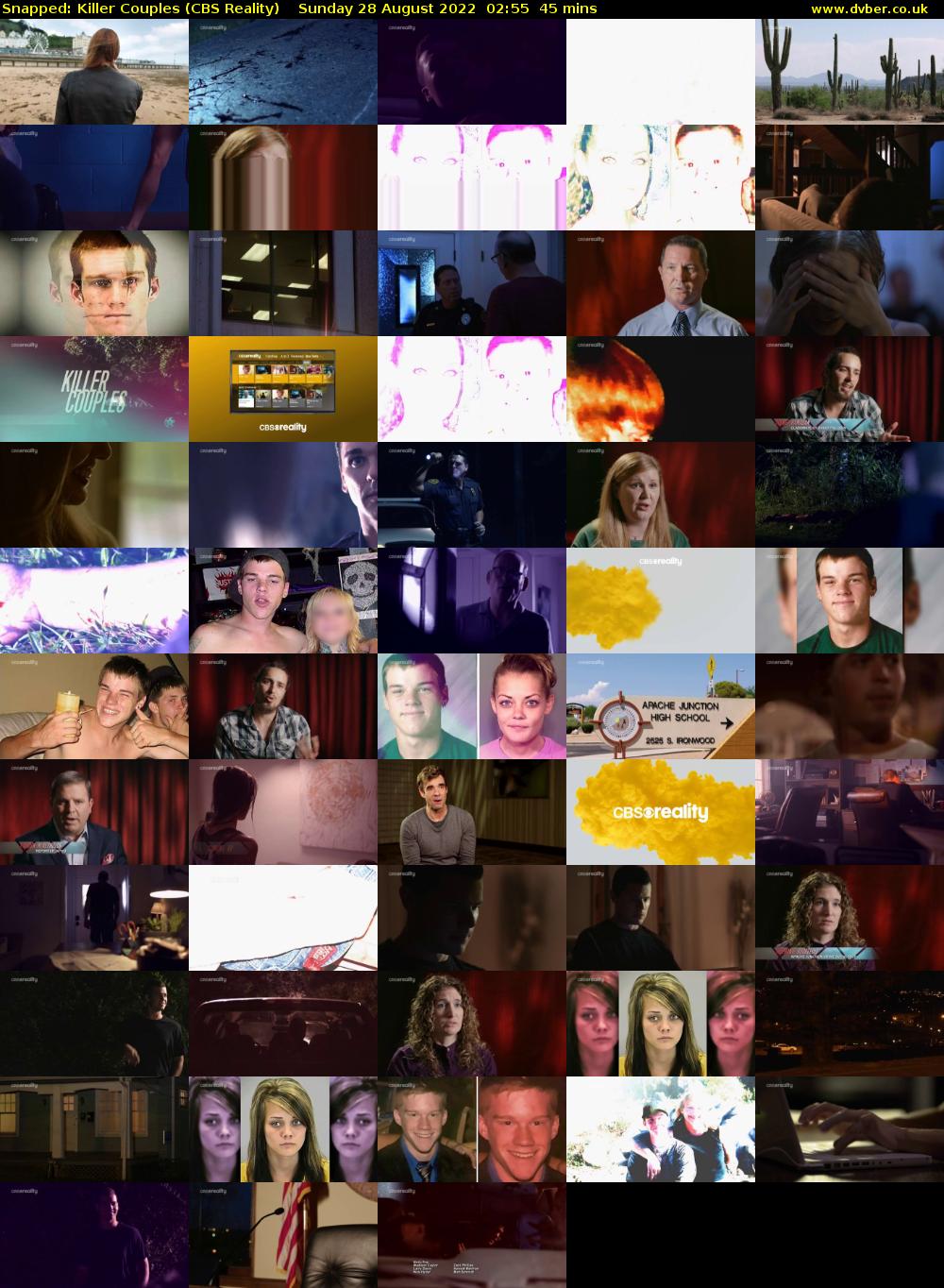 Snapped: Killer Couples (CBS Reality) Sunday 28 August 2022 02:55 - 03:40