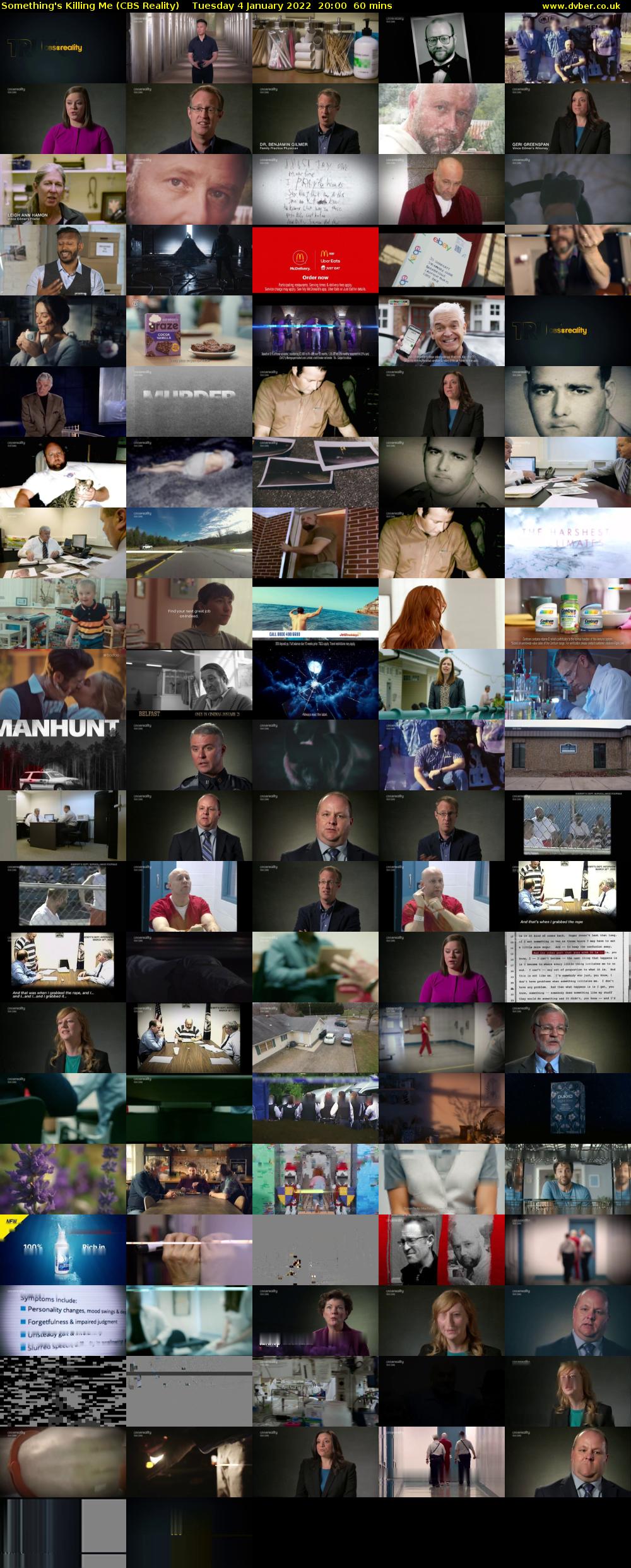 Something's Killing Me (CBS Reality) Tuesday 4 January 2022 20:00 - 21:00