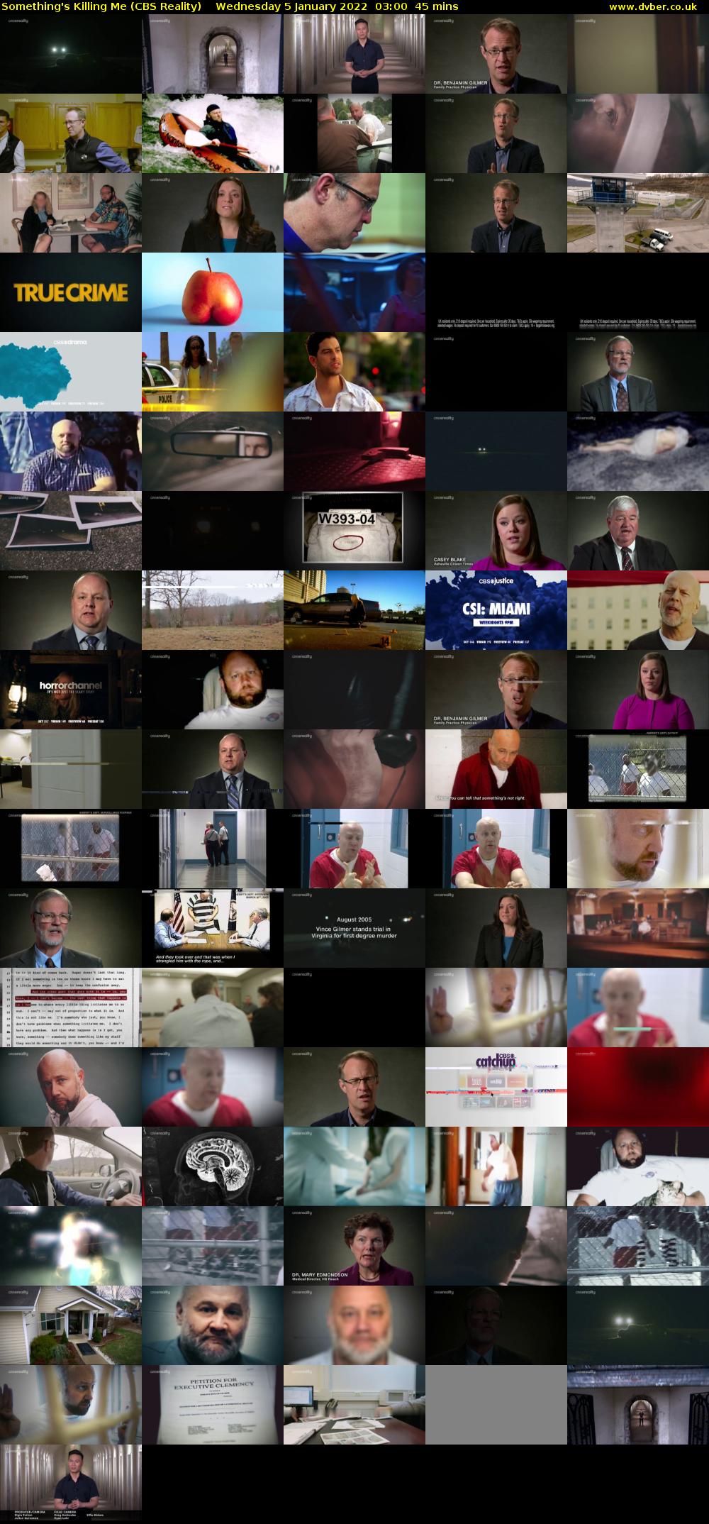 Something's Killing Me (CBS Reality) Wednesday 5 January 2022 03:00 - 03:45
