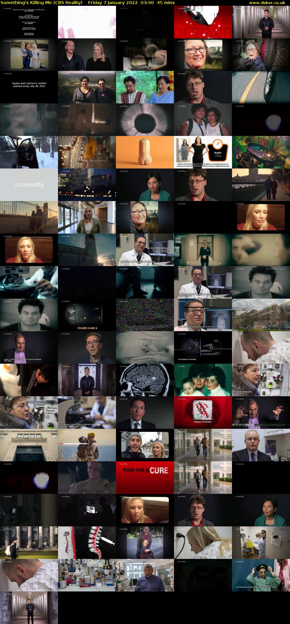 Something's Killing Me (CBS Reality) Friday 7 January 2022 03:00 - 03:45