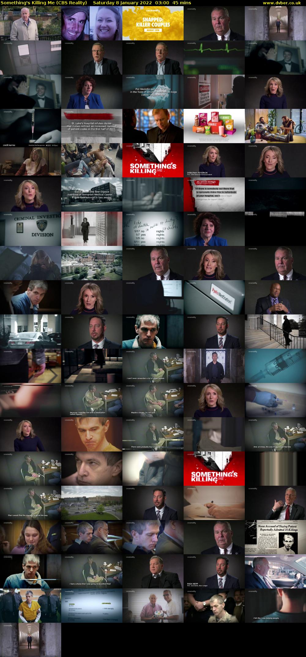 Something's Killing Me (CBS Reality) Saturday 8 January 2022 03:00 - 03:45