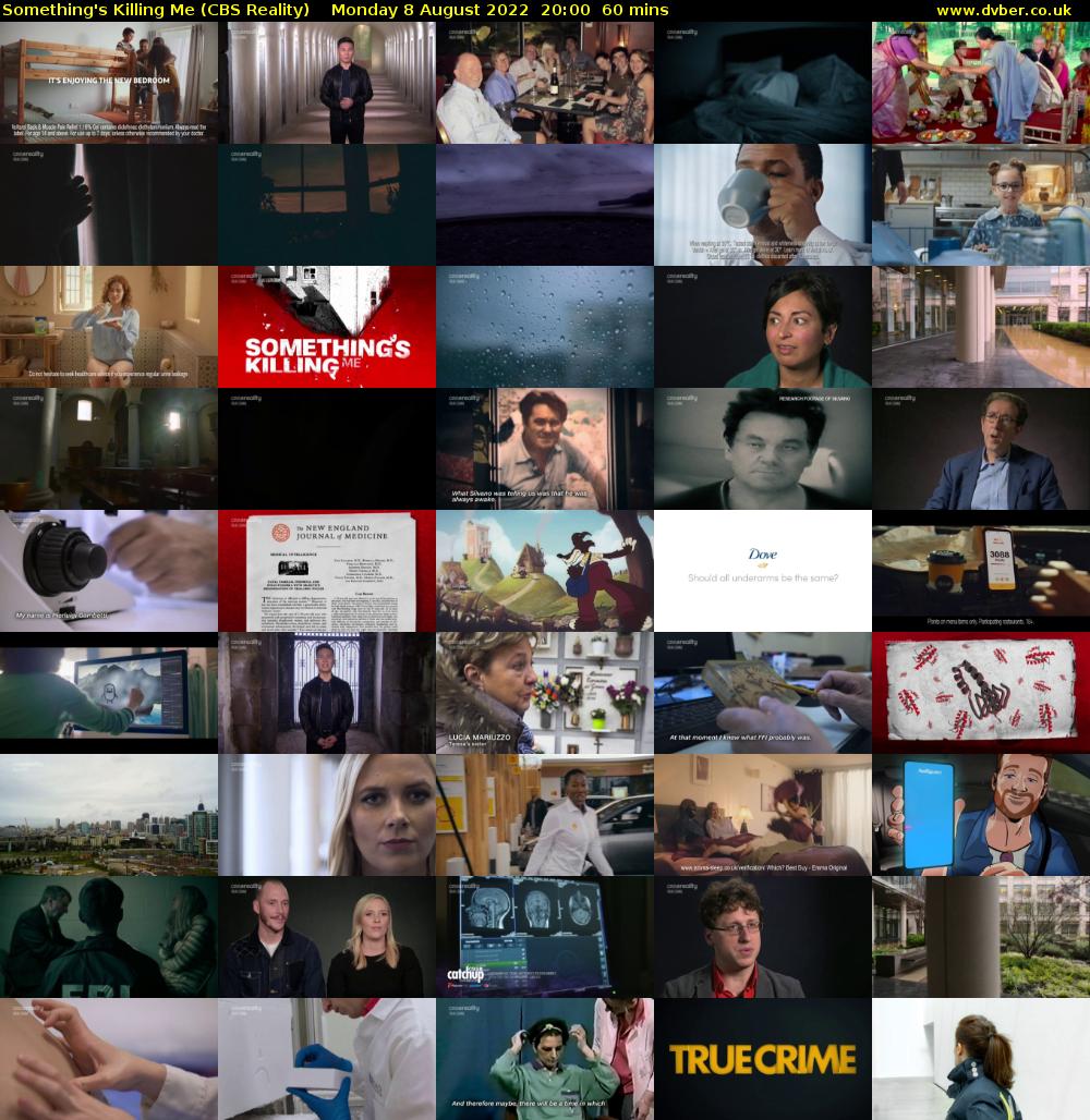 Something's Killing Me (CBS Reality) Monday 8 August 2022 20:00 - 21:00