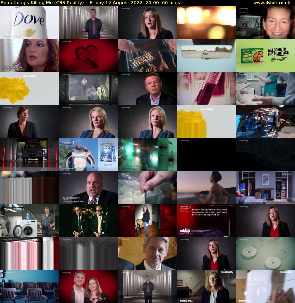 Something's Killing Me (CBS Reality) Friday 12 August 2022 20:00 - 21:00