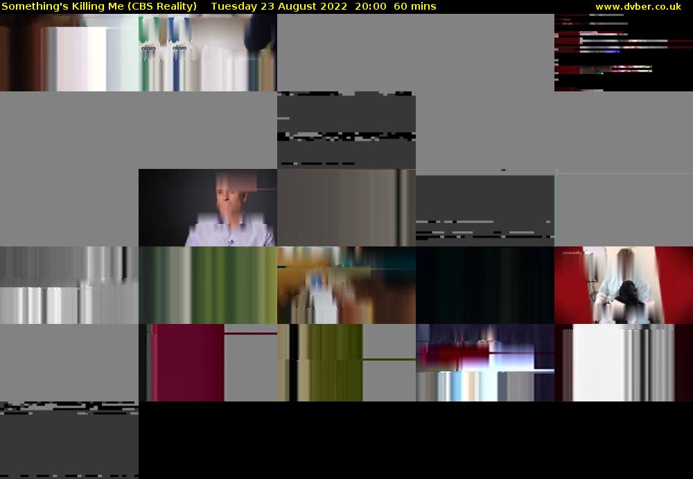 Something's Killing Me (CBS Reality) Tuesday 23 August 2022 20:00 - 21:00