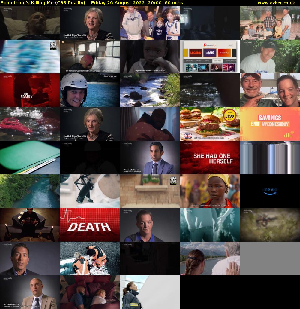 Something's Killing Me (CBS Reality) Friday 26 August 2022 20:00 - 21:00