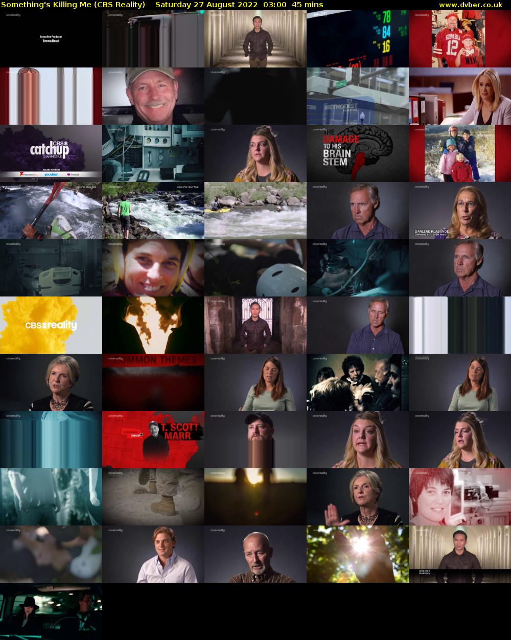 Something's Killing Me (CBS Reality) Saturday 27 August 2022 03:00 - 03:45