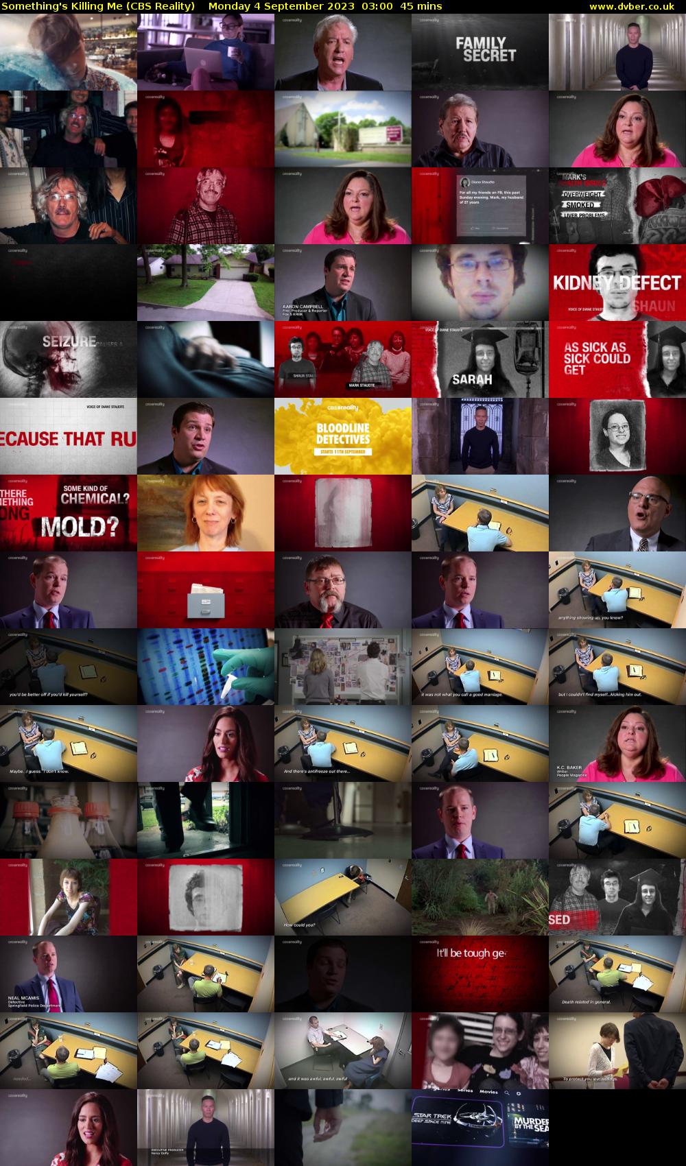 Something's Killing Me (CBS Reality) Monday 4 September 2023 03:00 - 03:45