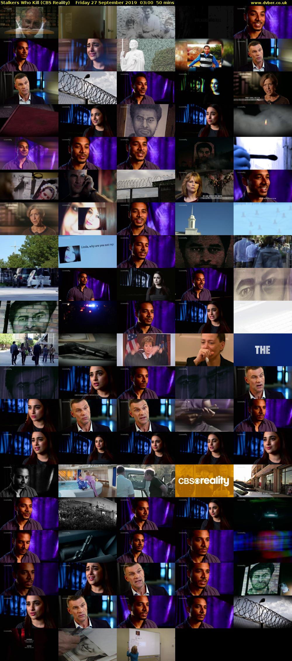 Stalkers Who Kill (CBS Reality) Friday 27 September 2019 03:00 - 03:50