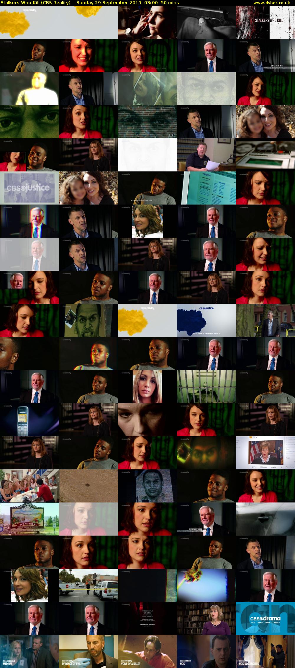 Stalkers Who Kill (CBS Reality) Sunday 29 September 2019 03:00 - 03:50