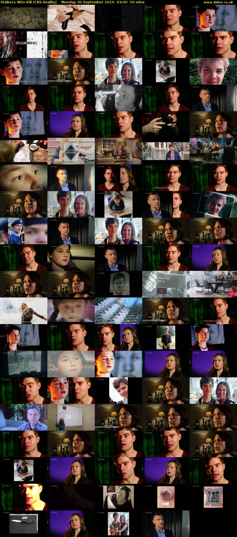 Stalkers Who Kill (CBS Reality) Monday 30 September 2019 03:00 - 03:50