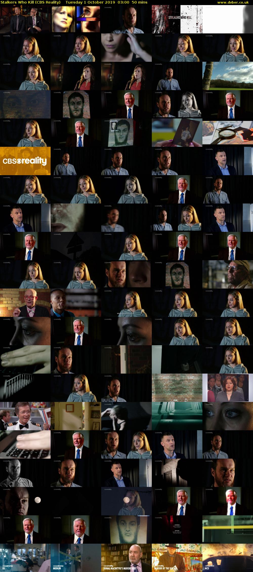 Stalkers Who Kill (CBS Reality) Tuesday 1 October 2019 03:00 - 03:50