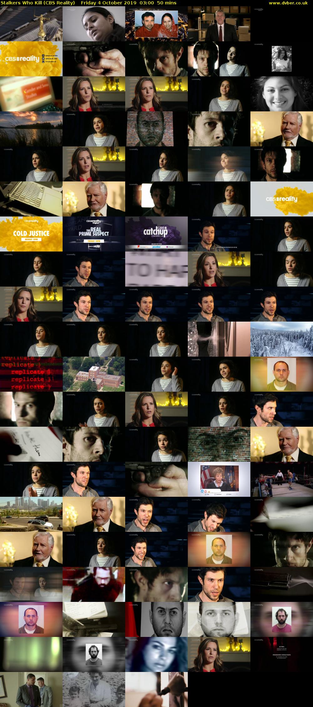 Stalkers Who Kill (CBS Reality) Friday 4 October 2019 03:00 - 03:50
