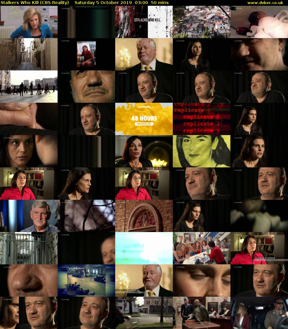 Stalkers Who Kill (CBS Reality) Saturday 5 October 2019 03:00 - 03:50