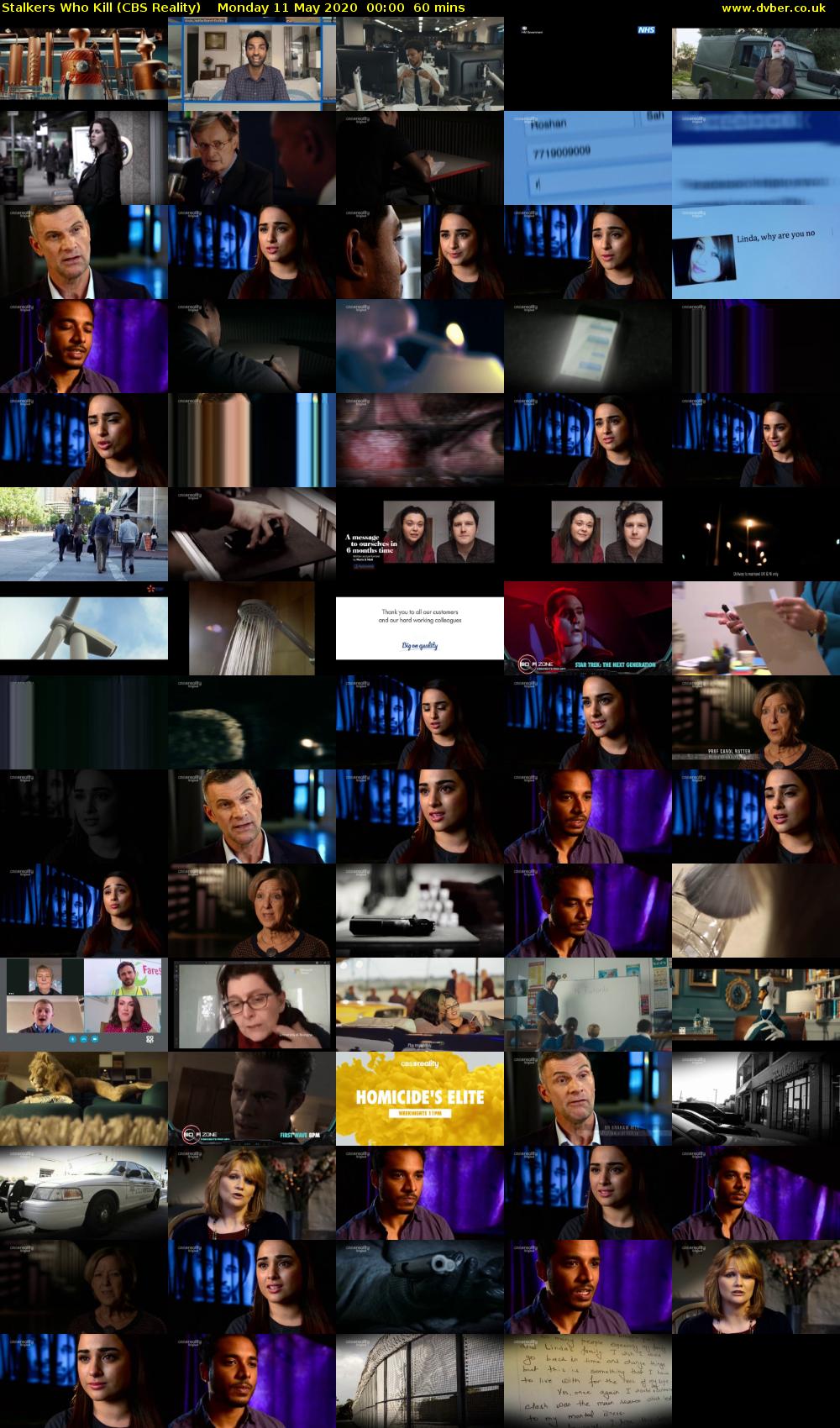 Stalkers Who Kill (CBS Reality) Monday 11 May 2020 00:00 - 01:00