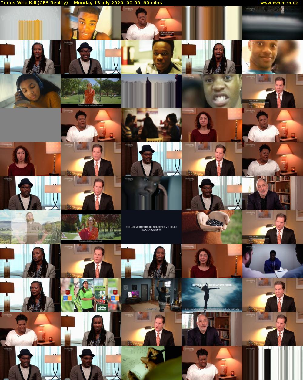 Teens Who Kill (CBS Reality) Monday 13 July 2020 00:00 - 01:00